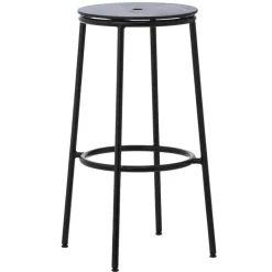Normann Copenhagen Circa bar stool, 75 cm, black steel - black oak
