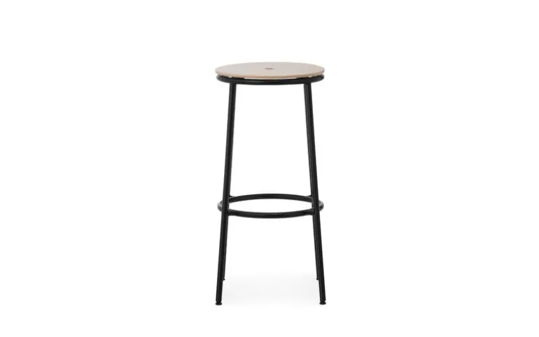 Normann Copenhagen Circa bar stool, 75 cm, black steel - oak