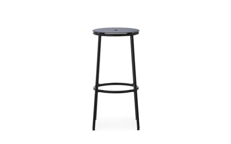 Normann Copenhagen Circa bar stool, 75 cm, black steel - black aluminium