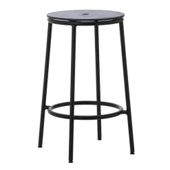 Normann Copenhagen Circa bar stool, 65 cm, black steel - black oak