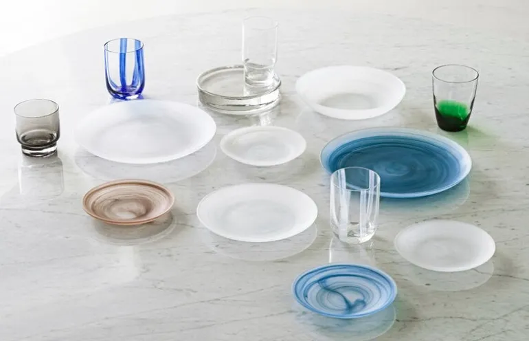 Normann Copenhagen Cosmic glass plate, 16 cm, blue