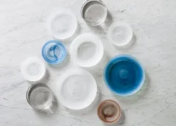 Normann Copenhagen Cosmic deep glass plate, 22 cm, blue