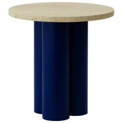 Normann Copenhagen Dit table, bright blue - light travertine