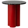 Normann Copenhagen Dit table, bright red - Portoro Gold marble