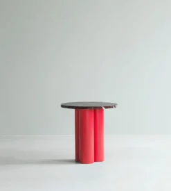 Normann Copenhagen Dit table, bright red - Portoro Gold marble