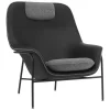 Normann Copenhagen Drape lounge chair, headr., black leather- Hallingdal 166- black