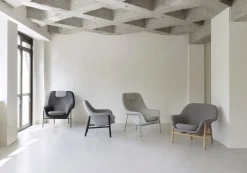 Normann Copenhagen Drape lounge chair, low, Remix 113 - Hallingdal 100 - black oak