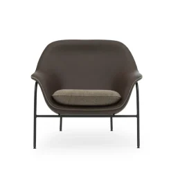 Normann Copenhagen Drape lounge chair, low, brown leather - Hallingdal 270 - black