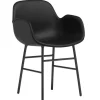 Normann Copenhagen Form armchair, black steel - black leather Ultra