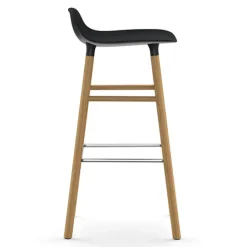 Normann Copenhagen Form bar stool, 75 cm, black - oak