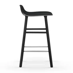Normann Copenhagen Form bar stool, 65 cm, black - black oak