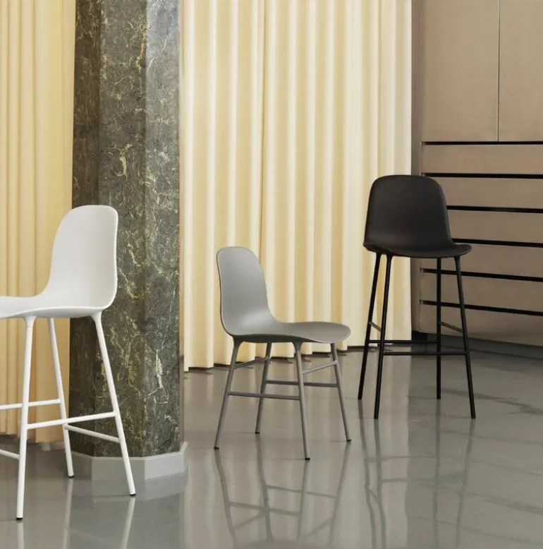 Normann Copenhagen Form bar stool, 75 cm, white steel - white