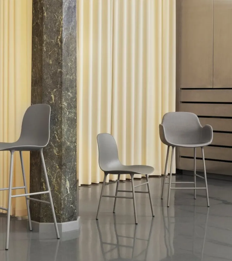 Normann Copenhagen Form bar stool, 65 cm, grey steel - grey