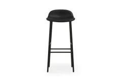 Normann Copenhagen Form bar stool, 75 cm, black steel - black leather Ultra