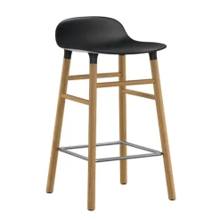 Normann Copenhagen Form bar stool, 65 cm, black - oak