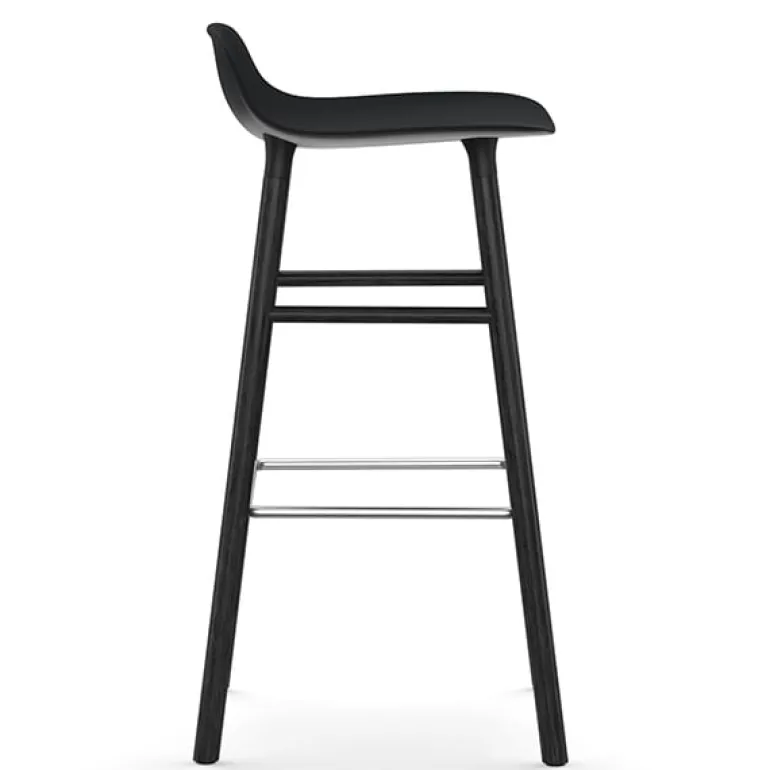 Normann Copenhagen Form bar stool, 75 cm, black - black oak