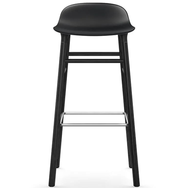 Normann Copenhagen Form bar stool, 75 cm, black - black oak