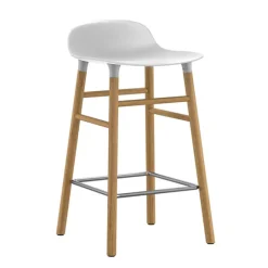 Normann Copenhagen Form bar stool, 65 cm, white - oak