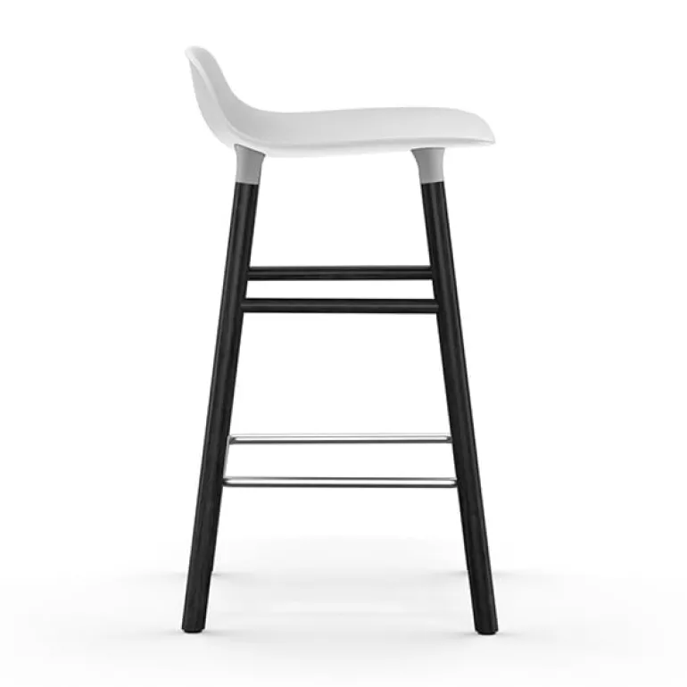 Normann Copenhagen Form bar stool, 65 cm, white - black oak