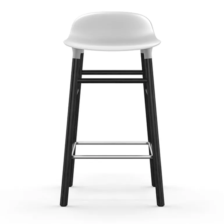 Normann Copenhagen Form bar stool, 65 cm, white - black oak