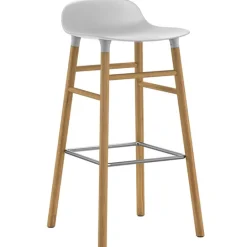Normann Copenhagen Form bar stool, 75 cm, white - oak