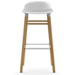 Normann Copenhagen Form bar stool, 75 cm, white - oak