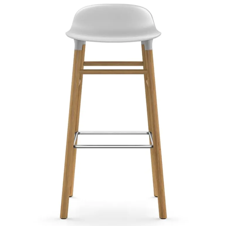 Normann Copenhagen Form bar stool, 75 cm, white - oak