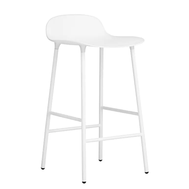 Normann Copenhagen Form bar stool, 65 cm, white steel - white