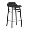 Normann Copenhagen Form bar stool, 65 cm, black oak - black leather Ultra