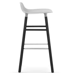 Normann Copenhagen Form bar stool, 75 cm, white - black oak