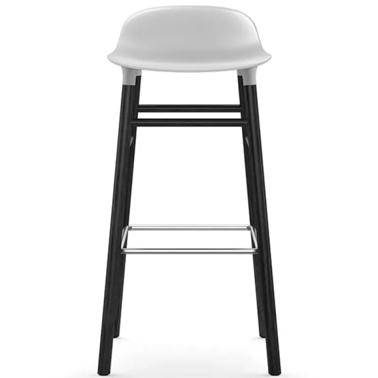 Normann Copenhagen Form bar stool, 75 cm, white - black oak