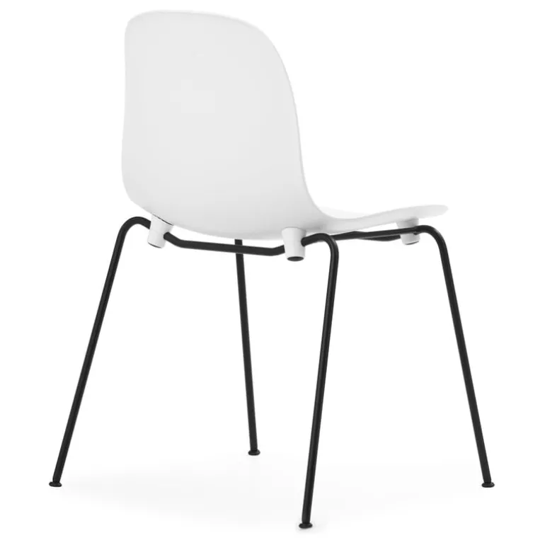 Normann Copenhagen Form chair, stacking, black steel - white