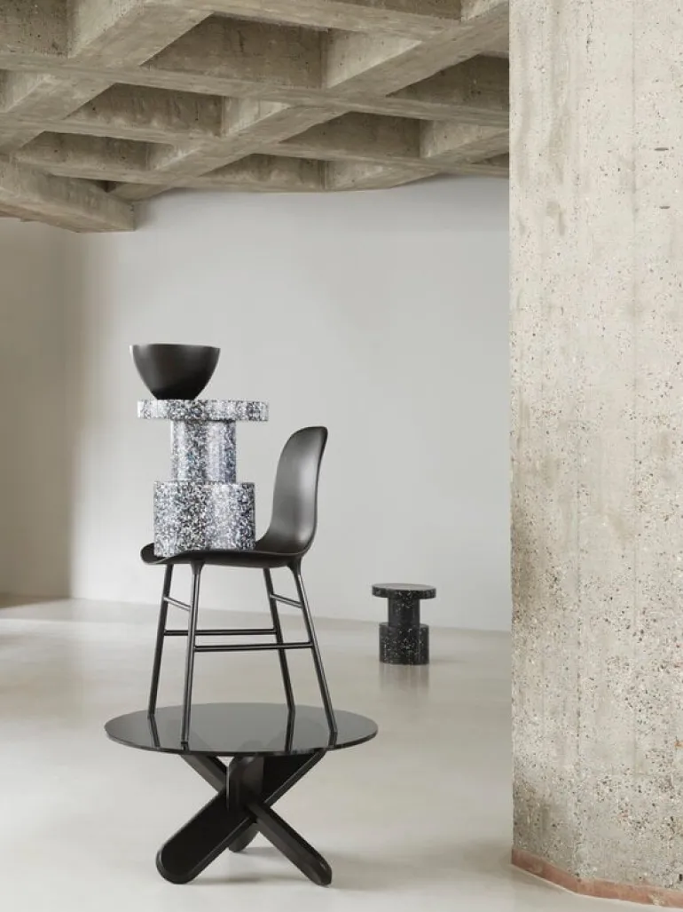 Normann Copenhagen Form chair, black steel - black leather Ultra