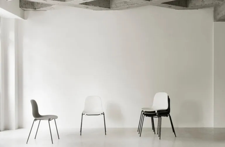 Normann Copenhagen Form chair, stacking, black steel - black