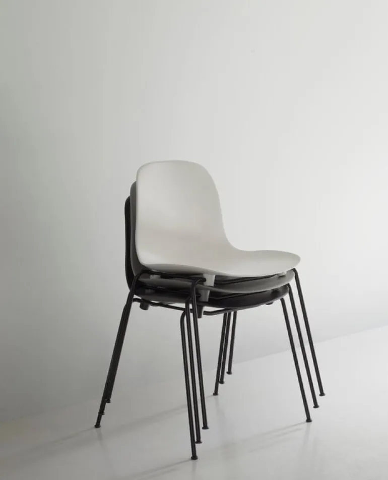 Normann Copenhagen Form chair, stacking, black steel - black