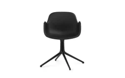 Normann Copenhagen Form Swivel 4L armchair, black - black leather Ultra