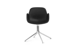 Normann Copenhagen Form Swivel 4L armchair, aluminium - black leather Ultra