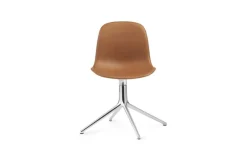 Normann Copenhagen Form Swivel 4L chair, aluminium - brandy leather Ultra