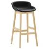 Normann Copenhagen Hyg bar stool 75 cm, oak - black leather Ultra