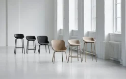 Normann Copenhagen Hyg bar stool, 65 cm, black - brandy leather Ultra