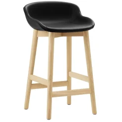 Normann Copenhagen Hyg bar stool, 65 cm, oak - black leather Ultra