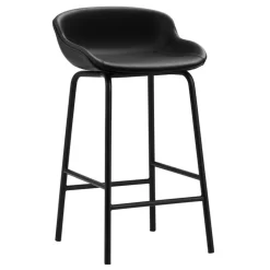 Normann Copenhagen Hyg bar stool, 65 cm, black - black leather Ultra