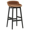 Normann Copenhagen Hyg bar stool, 75 cm, black oak - brandy leather Ultra