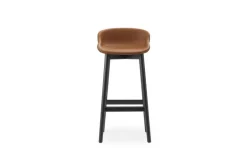 Normann Copenhagen Hyg bar stool, 75 cm, black oak - brandy leather Ultra