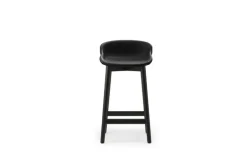 Normann Copenhagen Hyg bar stool, 65 cm, black oak - black leather Ultra