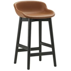 Normann Copenhagen Hyg bar stool, 65 cm, black oak - brandy leather Ultra