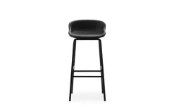 Normann Copenhagen Hyg bar stool, 75 cm, black - black leather Ultra