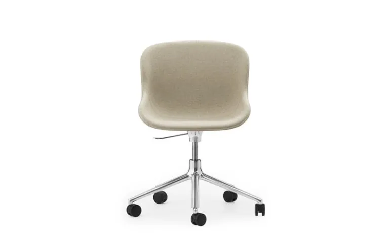 Normann Copenhagen Hyg chair with 5 wheels, swivel, aluminium - Main Line Flax 20