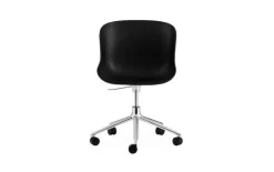 Normann Copenhagen Hyg chair with 5 wheels, swivel, aluminium - black