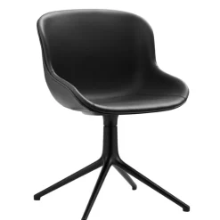 Normann Copenhagen Hyg chair, swivel, black - black leather Ultra